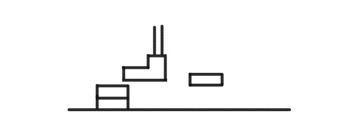 ３つ重ねたコインの一番上をパターヘッドで打つ絵