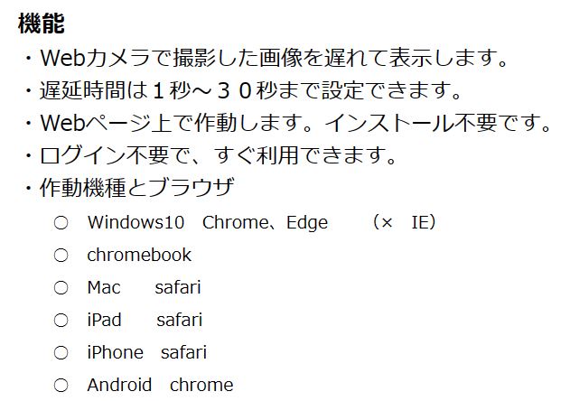 タイムシフトカメラにつての機能を示した画像